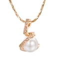 thumbnail image 1 of Yoursfs White Pearl Pendant Necklace for Women Gold Rose Plated Chain Necklace Exquisite Birthday Wedding Jewelry, 1 of 5