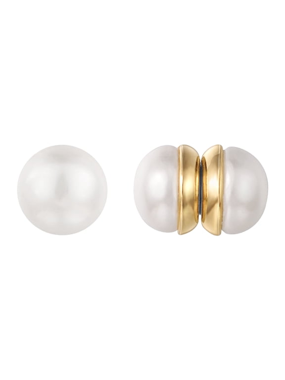 White Small Pearl Earrings Magnetic Earrings for Women Non Piercing Ear Gold Plated Fake Earring Simple Jewelry Gifts