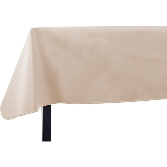 Yourtablecloth Heavy Duty Vinyl Rectangle or Square Tablecloth 6 Gauge Heavy Duty Tablecloth Flannel Backed Wipeable Tablecloth with Vivid Colors & Many Sizes 52 x 108 Sand