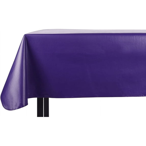 Yourtablecloth Heavy Duty Vinyl Rectangle or Square Tablecloth 6 Gauge Heavy Duty Tablecloth Flannel Backed Wipeable Tablecloth with Vivid Colors & Many Sizes 52 x 90 Purple