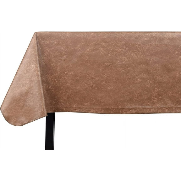 Yourtablecloth Heavy Duty Vinyl Rectangle or Square Tablecloth 6 Gauge Heavy Duty Tablecloth Flannel Backed Wipeable Tablecloth with Vivid Colors & Many Sizes 52 x 52 Camel Print