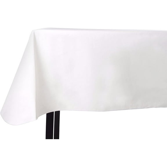 Yourtablecloth Heavy Duty Vinyl Rectangle or Square Tablecloth 6 Gauge Heavy Duty Tablecloth Flannel Backed Wipeable Tablecloth with Vivid Colors & Many Sizes 52 x 52 White
