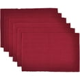 thumbnail image 1 of Yourtablecloth Ribbed Cotton Placemats  Placemat with Thicker Construction  Heavy Duty, Eco Friendly & Elegant Large Placemats Set of 6 Be it Restaurant or Home  Wine, 1 of 4