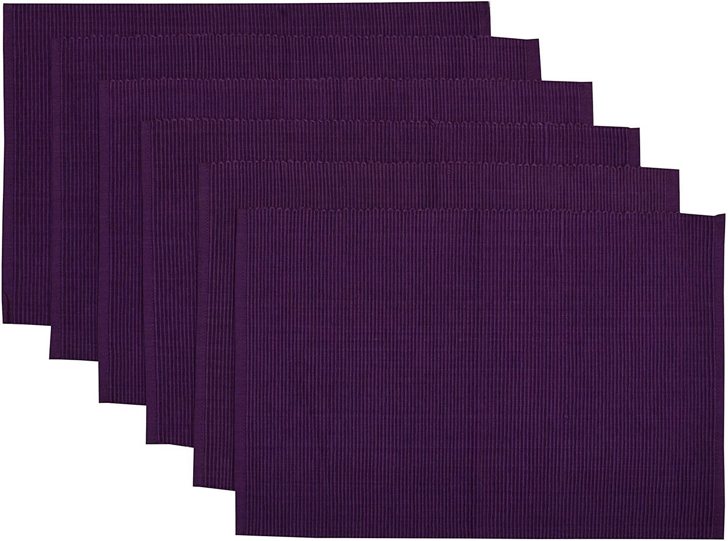 Yourtablecloth Ribbed Cotton Placemats Placemat with Thicker