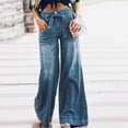thumbnail image 1 of Yourumao Baggy Jeans for Women Trendy High Drawsting Waisted Jeans Wide Leg Denim Pants Plus Size Jean Trousers with Pocket, 1 of 7