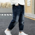 thumbnail image 1 of Yourumao Boys Barrel Jeans 1-8 Years Retro Elastic Waist Baggy Jeans Washed Wide Leg Denim Pants with Pocket for Going Out, 1 of 8