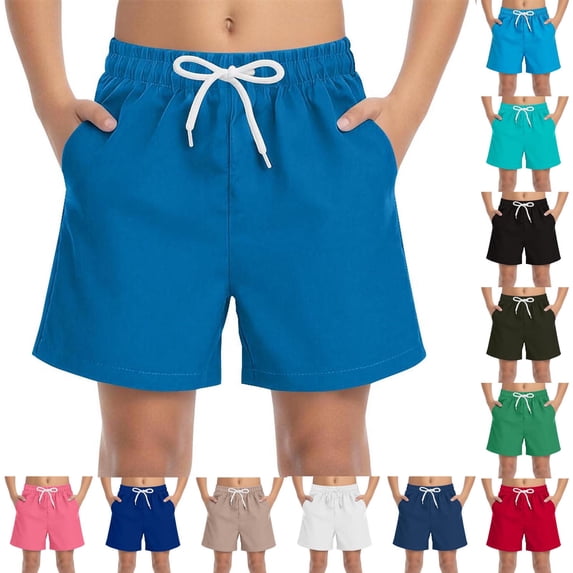Yourumao Boys Board Shorts Elastic Drawstring Waist Beach Shorts Quick Dry Summer Pants Swim Shorts for Kids Swimoool Beach Activities 4-15Y