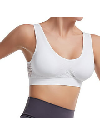 Breathable Cool Lift Up Air Bra, Wireless Bras with Support and Lift  Women's Permeable Cooling Comfort Bra (White,XL)