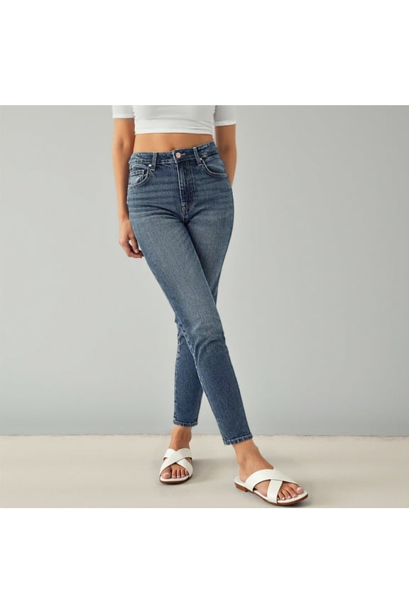 Cropped Jeggings for Women High Waisted Jean Leggings Skinny Denim Pants Summer Lounge Jean Trousers with Pocket