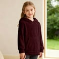 thumbnail image 1 of Yourumao Fuzzy Hoodies for Girls 5-14 Years Fleece Long Sleeve Hooded Pullover Comfy Solid Color Sweatshirts with Pockets, 1 of 9