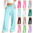 thumbnail image 1 of Yourumao Girls Fleece Sweatpants Elastic High Waist Wide Leg Sweatpants with Pockets Basic Solid Oversized Soft Casual Sweat Pants, 1 of 8