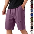 thumbnail image 1 of Yourumao Men's Bermuda Shorts Elastic Waist Loose Fit Shorts Drawstring Knee Length Athleisure Pants Summer Outgoing Shorts with Pockets, 1 of 8