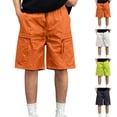 thumbnail image 1 of Yourumao Mens Bermuda Cargo Shorts Elastic Waist Knee Length Shorts Drawstring Lightweight Summer Pants Big and Tall Hiking Shorts with Pockets, 1 of 4