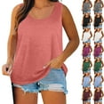 thumbnail image 1 of Yourumao Plus Size Tank Top for Women Scoop Neck Loose Fit Tunic Tanks Sleeveless Solid Basic Tees for Summer Dailywear, 1 of 8