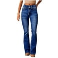 thumbnail image 1 of Yourumao Straight Leg Jeans for Women Retro High Waisted Denim Pants Slim Fit Bootcut Jeans Spring Trendy Jean Trousers, 1 of 5