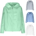 thumbnail image 1 of Yourumao UV Protection Jackets Women Lightweight Long Sleeve Sun Shirts Zipper Solid Plus Size Jacket Summer Fishing Jackets, 1 of 7