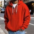 thumbnail image 1 of Yourumao Waffle Knit Hoodie for Men Long Sleeve Quarter Zip Hoodies Fall Fashion Drawstring Hooded Big and Tall Sweatshirts with Kangaroo Pockets, 1 of 8