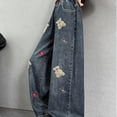 thumbnail image 1 of Yourumao Wide Leg Jeans for Girl Elastic Waist Denim Pants Embroidered Straight Leg Jeans Lounge Weekend Jean with Pocket 4-15 Year, 1 of 8