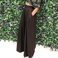 thumbnail image 1 of Yourumao Wide Leg Pants for Women Women's Flowy Wide Leg High Waist Pleated Palazzo Pants Trousers with Pockets, 1 of 5