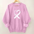 thumbnail image 1 of Yourumao Women's Breast Cancer Awareness Sweatshirts Pink Ribbon Crew Neck Loose Casual Sweatshirt Long Sleeve Breast Cancer Gifts, 1 of 4