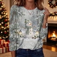 thumbnail image 1 of Yourumao Women's Christmas Shirts Long Sleeve Crewneck Xmas Snowman Graphic Tees Loose Casual Plus Size Tops for Holiday Party, 1 of 8