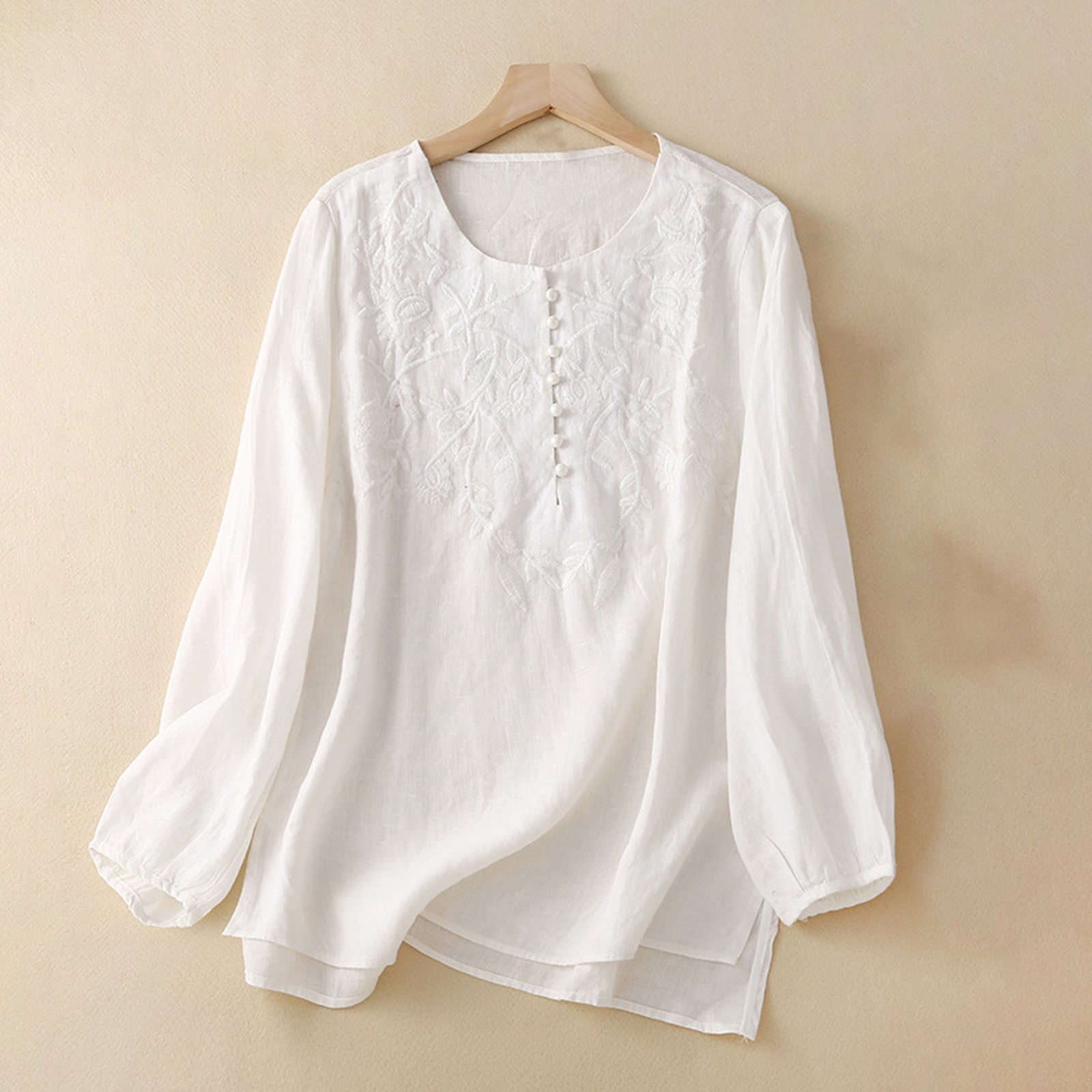 cotton volume gather blouse ホワイト gather blouse White – ALLLOU