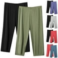 thumbnail image 1 of Yourumao Women's Plus Size Two Packs Pajama Capris Comfy Wide Leg Elastic Waist Capri Pants Stretchy Breathable Solid Pajama Pants, 1 of 3