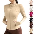 thumbnail image 1 of Yourumao Womens Athletic Jackets Zip Up Sun Shirts Long Sleeve Sun Protection Jackets Solid Lightweight Jackets for Summer Activewear, 1 of 7