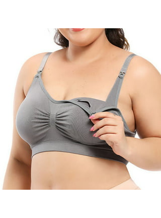 gvdentm Hands Free Pumping Bra Women's Plus Size Signature Lace Unlined  Underwire Bra with Added Support 