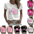thumbnail image 1 of Yourumao Womens Breast Cancer Shirts Short Sleeve Pink Ribbon Graphic Tees Crewneck Plus Size Breast Cancer Awareness Survivor Shirt, 1 of 6