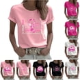 thumbnail image 1 of Yourumao Womens Breast Cancer Shirts Short Sleeve Pink Ribbon Graphic Tees Crewneck Plus Size Breast Cancer Awareness Survivor Shirt, 1 of 5
