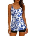 thumbnail image 1 of Yourumao Womens Tankini Bathing Suits Two Piece Pattern Printed Athletic Swimwears Adjustable Straps Swim Tops with Boyshorts Lounge Summer Swimsuits, 1 of 8