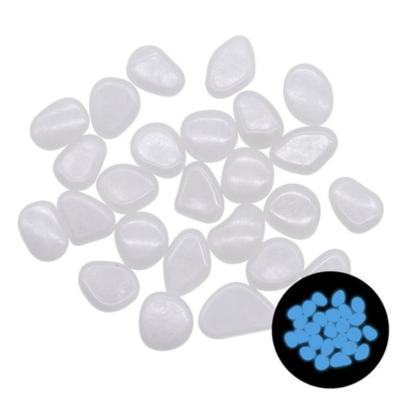 Yous Auto 100PCS Solar Glow Rocks Luminous Cobblestones Glow in the Dark Luminous Pebbles Solar Powered Glowing Stones