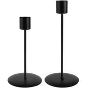 Yous Auto Black Candle Stick Holders Set Metal Candlestick Holder 2Pcs for Home Decor Wedding Dinning Party Anniversary Table Centerpieces