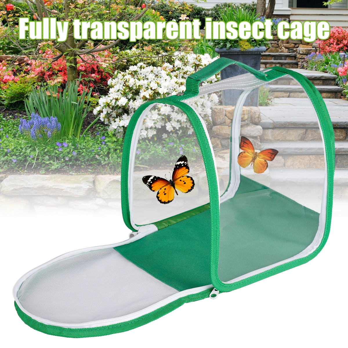 RESTCLOUD Insect and Butterfly Habitat Cage Terrarium Pop-Up 12 x 12 x 12 Inches with Zipper Protection