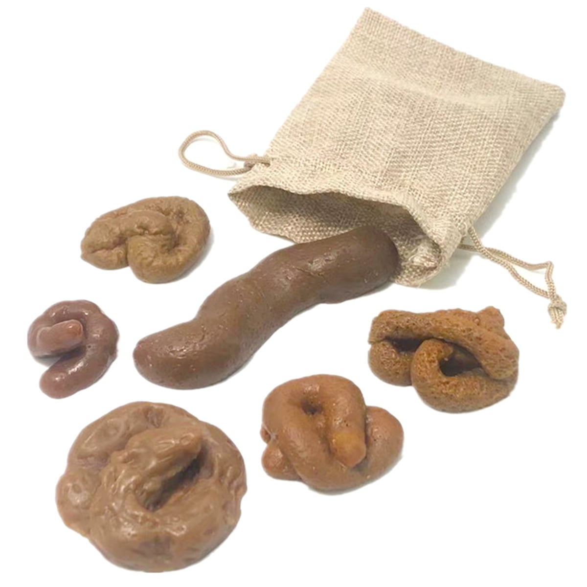 Yous Auto Fake Poop Realistic Fake Turd Funny Joke Tricky Toys Prank Props with Drawstring Bag