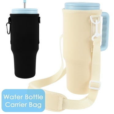 Yous Auto Water Bottle Carrier Bag 40OZ Bottle Pouch Holder with Adjustable Shoulder Strap for Hiking Travelling Camping