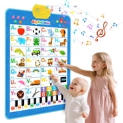 Yousxin Talking Alphabet Poster, Interactive ABC & 123 Learning Wall Chart, Educational Toddler Toys for Kids Ages 3+