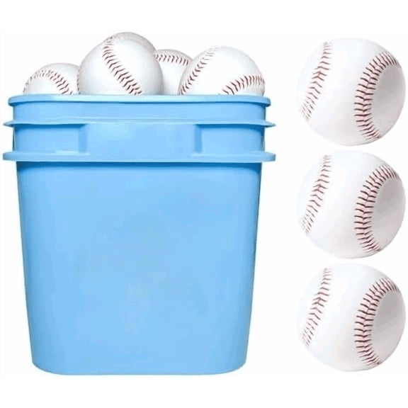 Youth 12U Soft Leather Baseballs - 24 Count Practice & Game , Official Size & Weight, Durable Baseball Bucket with Carry Handle for Team Training & Recreational Use$$Sport & Recreation Other