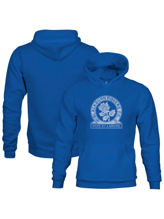 Youth 1863FC Blue Blackburn Rovers Mono Badge Fleece Pullover Hoodie