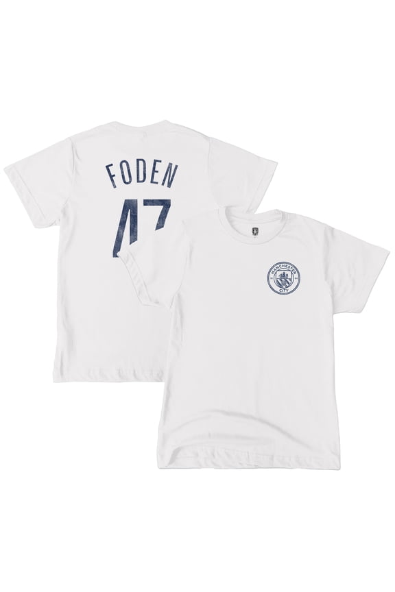 Youth 1863FC Phil Foden White Manchester City Player T-Shirt