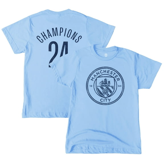 Youth 1863FC Sky Blue Manchester City 2024 Premier League Champions T-Shirt