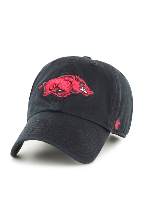 Youth '47  Black Arkansas Razorbacks Clean Up Adjustable Hat