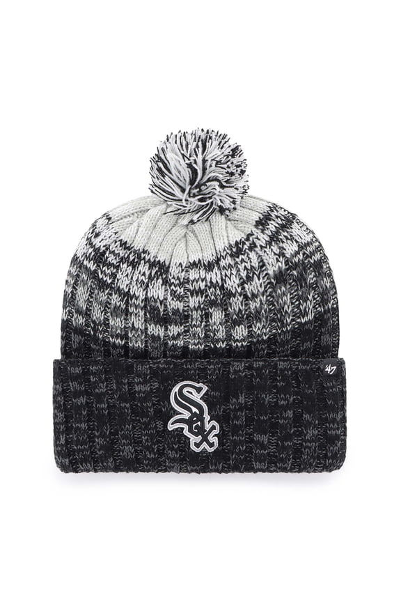 Men's '47  Black Chicago White Sox Cascade Cuffed Knit Hat with Pom