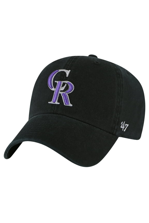 Youth '47 Black Colorado Rockies Clean Up Adjustable Hat