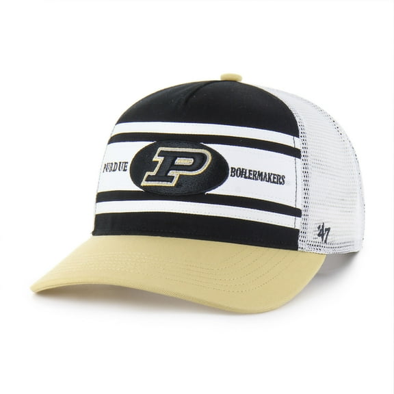 Youth '47 Black/Gold Purdue Boilermakers Super Stripe Hitch Adjustable Trucker Hat