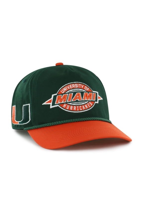 Youth '47 Green Miami Hurricanes Frame Out Hitch Rope Adjustable Hat