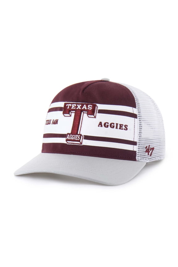 Youth '47 Maroon/Gray Texas A&M Aggies Super Stripe Hitch Adjustable Trucker Hat