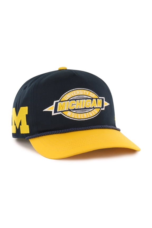 Youth '47  Navy Michigan Wolverines Frame Out Hitch Rope Adjustable Hat