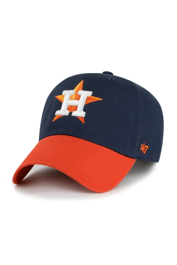 Youth '47 Navy/Orange Houston Astros Team Logo Clean Up Adjustable Hat